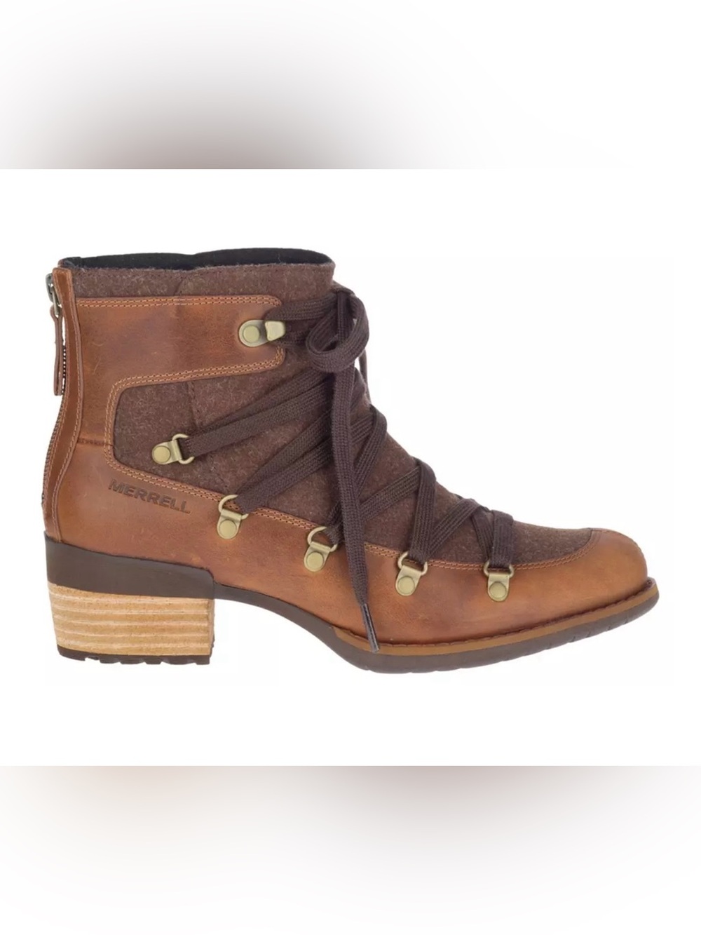 Merrell Women's Shiloh ll Warm Oak Brown Leather Lace-Up Ankle Boots. 🥾 ♥️ - Picture 9 of 9
